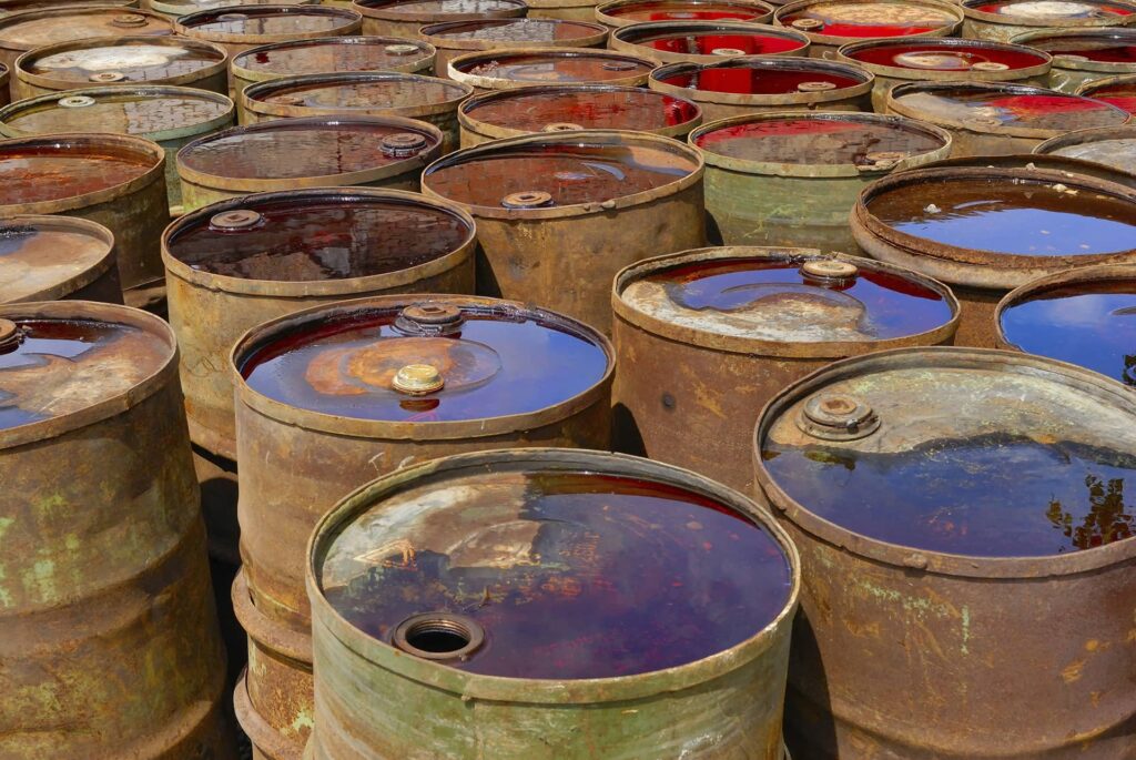 Image of aged chemical barrels
