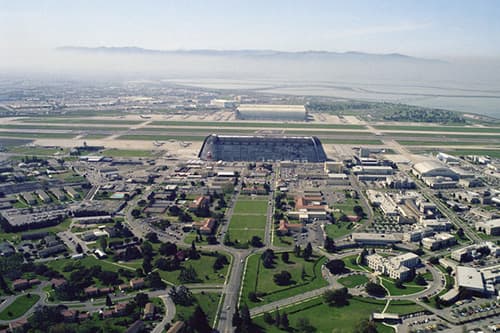Aerial photograph of NASA Ames/Moffett Field