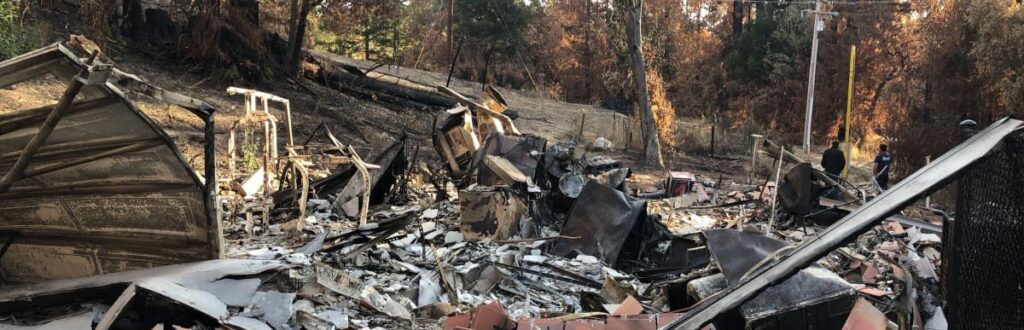 Aftermath photo of a wildfire