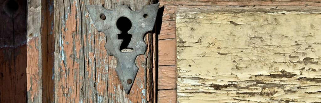 Close up image of old peeling paint