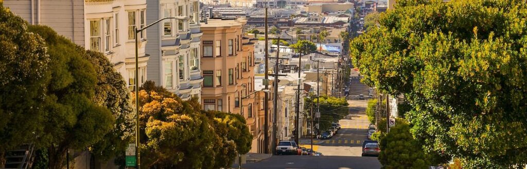 View of San Francisco streets and residences