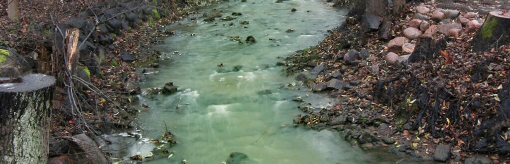 Photograph of a river water inspection site