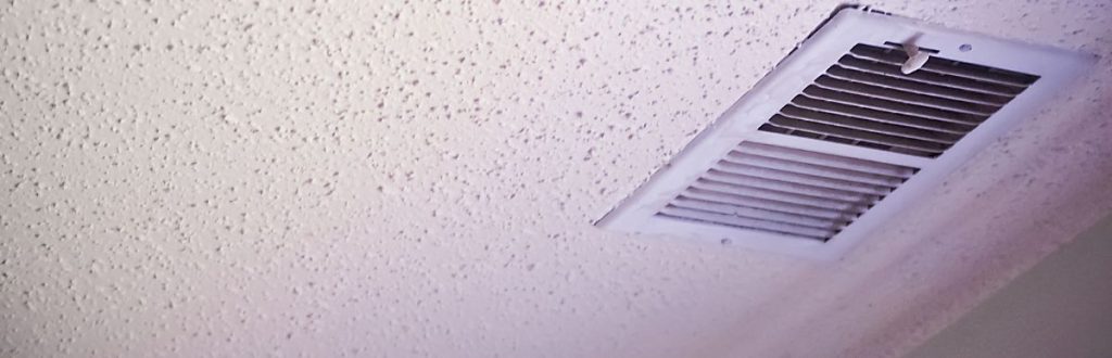 An older popcorn ceiling that may contain asbestos